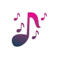 Music note song logo design Royalty Free Stock Photo