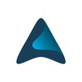 Blue color triangle arrow aero logo design