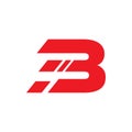 Red font letter b logo design