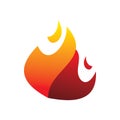 Full color fire flame burn logo design Royalty Free Stock Photo