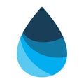 Blue color water drop fall logo design