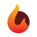 Fire ball flame motion full color logo design