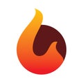 Fire ball flame motion full color logo design Royalty Free Stock Photo