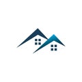 Blue real estate housing logo design