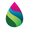 Creative unique full color water drop fall logo design Royalty Free Stock Photo
