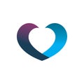 Creative modern young full color love hearth shape logo design