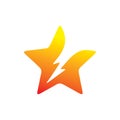 Lightning star energy electric motion shape logo design