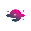 Creative full color planet star night logo design