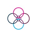 Creative full color shape circle line logo design