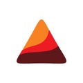 Triangle pyramid ocean red wave color logo design