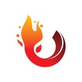 Circle fire flame motion shape logo design