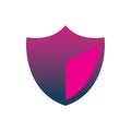 Creative modern full color secure shield logo design