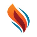 Modern young art shape fire flame energy spirit logo design Royalty Free Stock Photo