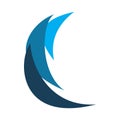 Blue color modern fluid water wave logo design