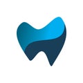 Blue dentist medical tooth logo design