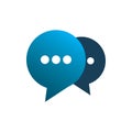 Circle blue chat grup logo design