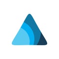 Triangle mountain pyramid ocean blue color logo design