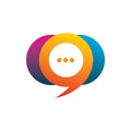 Creative full color circle nine chat dialogue group logo design