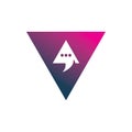 Modern full color triangle letter v chat dialogue logo design
