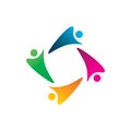 Creative modern color community people logo design