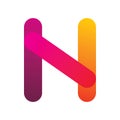 Creative full color font letter n logo design