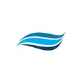 Blue modern ocean wave group line team logo design