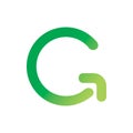 Font letter g c green nature leaf circle arrow logo design