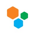 Creative full color hexagon group team logo design