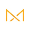 Font letter m enveloppe mail logo design Royalty Free Stock Photo