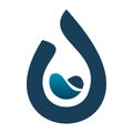 Water fall drop color line logo design