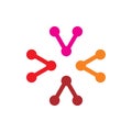 Creative full color arrow circle dna logo design