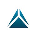 Blue triangle pyramid logo design