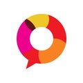 Creative full color circle chat logo design