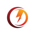 Circle electric lightning logo design