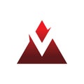 Red pyramid letter v logo design Royalty Free Stock Photo