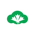 Green cloud weed leaf logo design