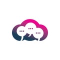 Group color cloud chat logo design