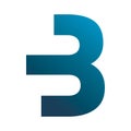 Blue letter b three logo design