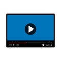 Vector- blue video play button icon