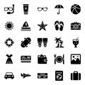 Pack Of Travelling Equipment glyph Icons