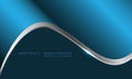 Abstract blue metallic silver line curve with blank space for text design modern luxury futuristic background vector Royalty Free Stock Photo