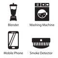 Technology Devices glyph Icons Pack Royalty Free Stock Photo