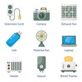 Pack Of Electronics Flat Icons Royalty Free Stock Photo