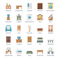 Pack Of Furniture Flat Icons Royalty Free Stock Photo