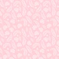 Ornamental flowers seamless pattern. Vintage pink background.Vector illustration Royalty Free Stock Photo