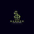 Vector logos, labels, or symbols, green bamboo plants. Royalty Free Stock Photo