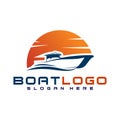 Speed boat logo design template ,Sea boat logo design concept ,Vector illustration Royalty Free Stock Photo