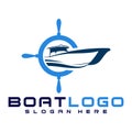 Speed boat logo design template ,Sea boat logo design concept ,Vector illustration Royalty Free Stock Photo