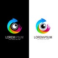 Eye logo and arrow design Royalty Free Stock Photo