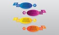 Infographic vector oval shape design with icons and 4 options or steps.